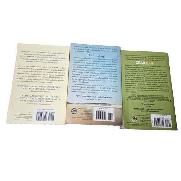 Nicholas Sparks Books Lot 3 Books Romance Novels Last Song, Notebook, Dear John - Picture 2 of 15